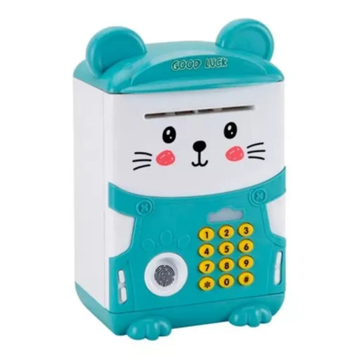 Alcancía Gato Caja Fuerte Kawaii Contraseña Sonido Y Huella - Fliperex