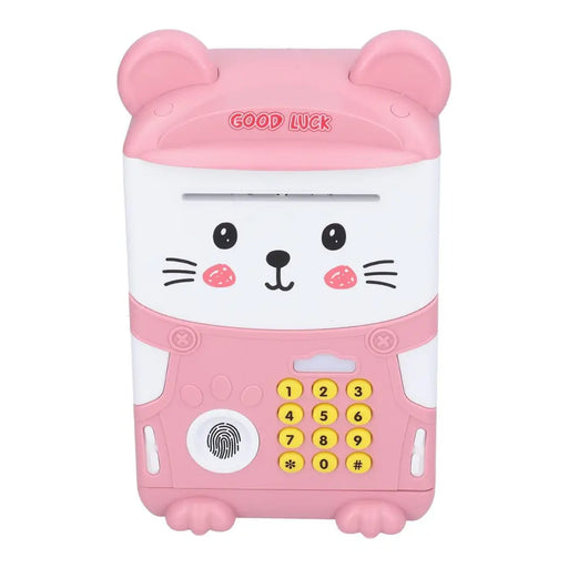 Alcancía Gato Caja Fuerte Kawaii Contraseña Sonido Y Huella - Fliperex