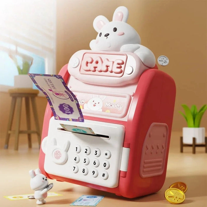 Alcancia Caja Fuerte Kawaii Clave Huella Digital Infantil