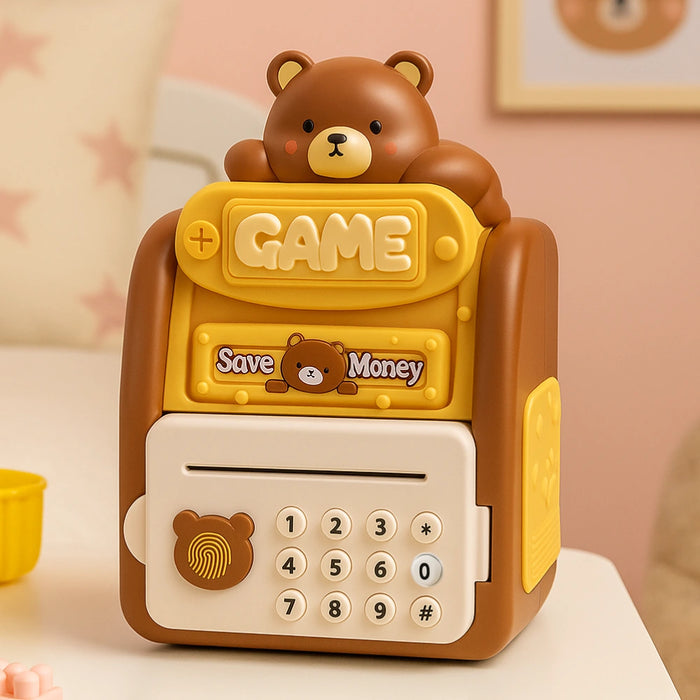 Alcancia Caja Fuerte Kawaii Clave Huella Digital Infantil