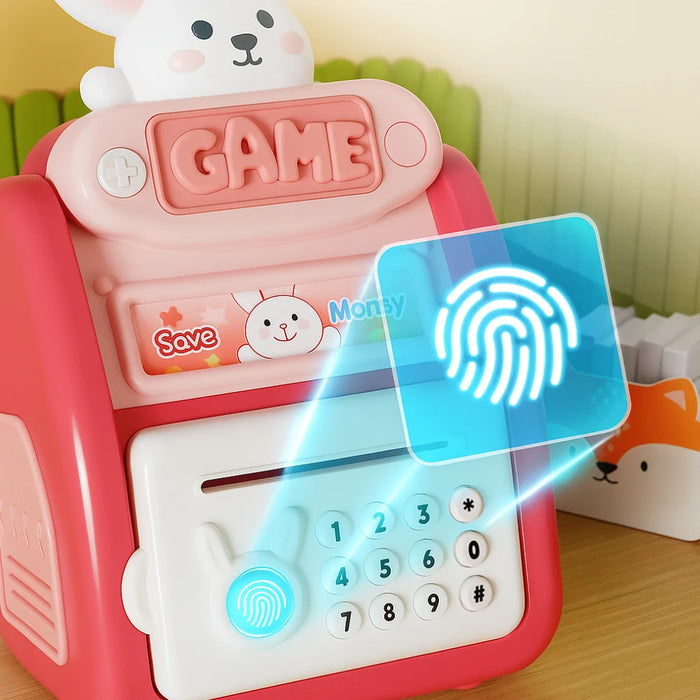 Alcancia Caja Fuerte Kawaii Clave Huella Digital Infantil