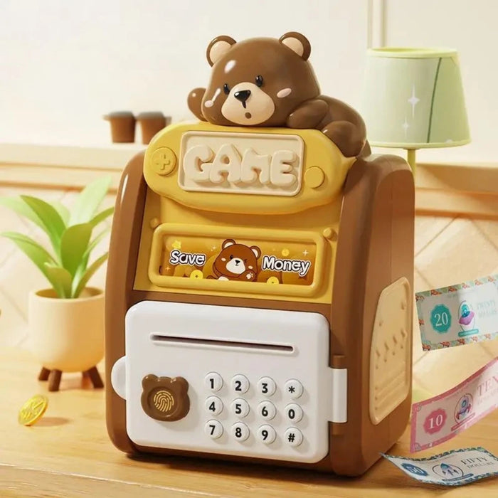 Alcancia Caja Fuerte Kawaii Clave Huella Digital Infantil