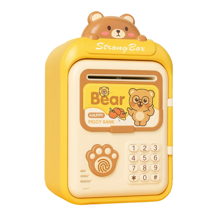 Alcancía Gato Caja Fuerte Kawaii Contraseña Sonido Y Huella