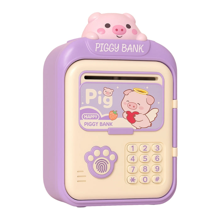 Alcancía Gato Caja Fuerte Kawaii Contraseña Sonido Y Huella