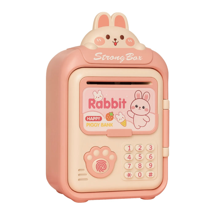 Alcancía Gato Caja Fuerte Kawaii Contraseña Sonido Y Huella