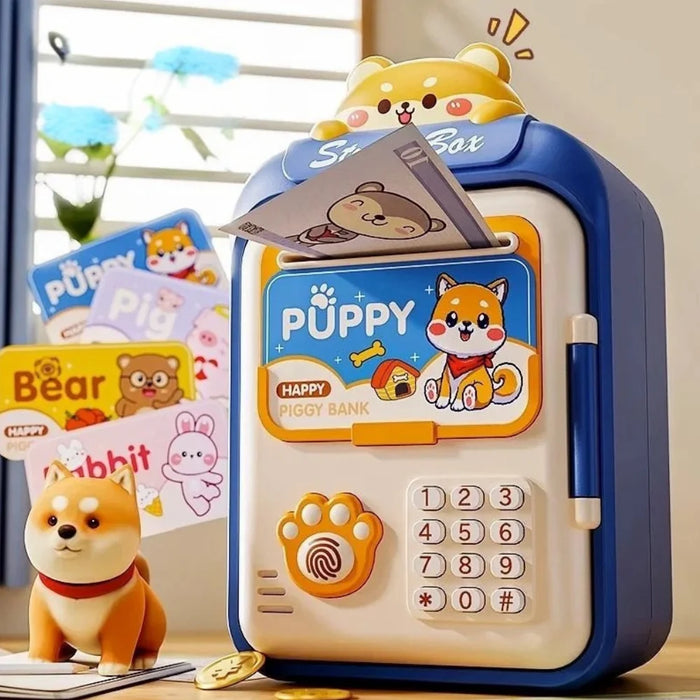 Alcancía Gato Caja Fuerte Kawaii Contraseña Sonido Y Huella