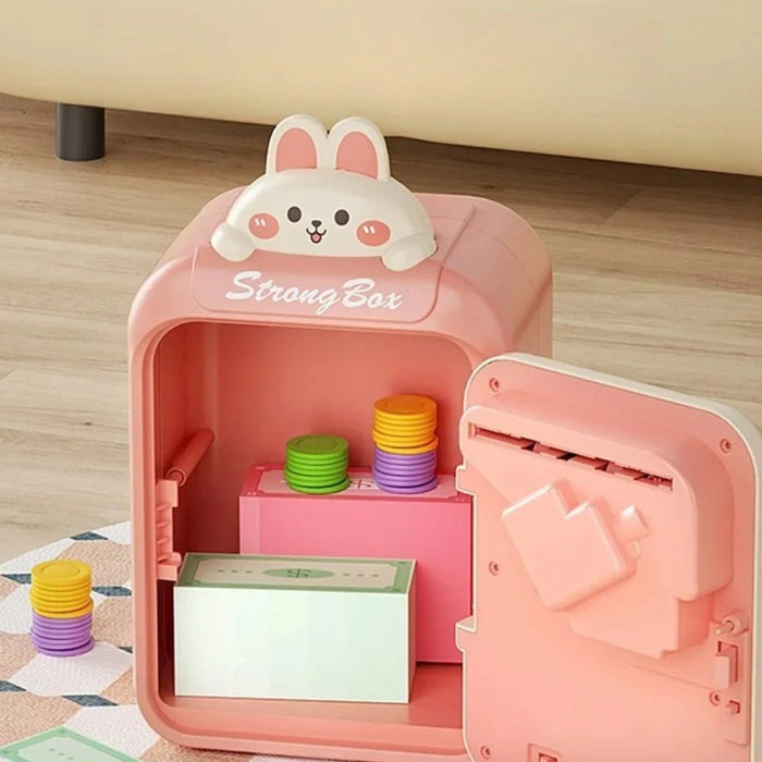 Alcancía Gato Caja Fuerte Kawaii Contraseña Sonido Y Huella