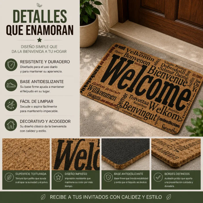 Alfombra Limpia Pies Felpudo Alfombra De Fibra Diseños