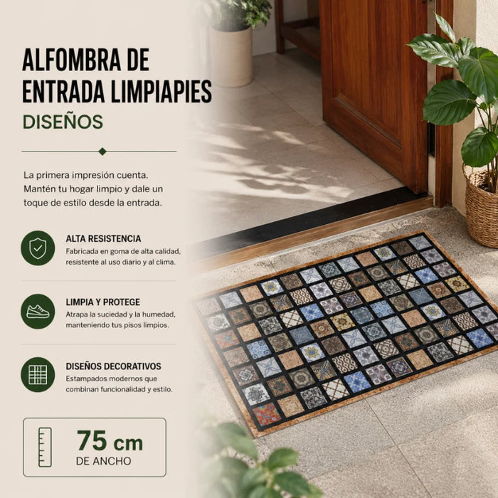Alfombra Limpiapies Felpudo Alfombra De Entrada Cuadraditos