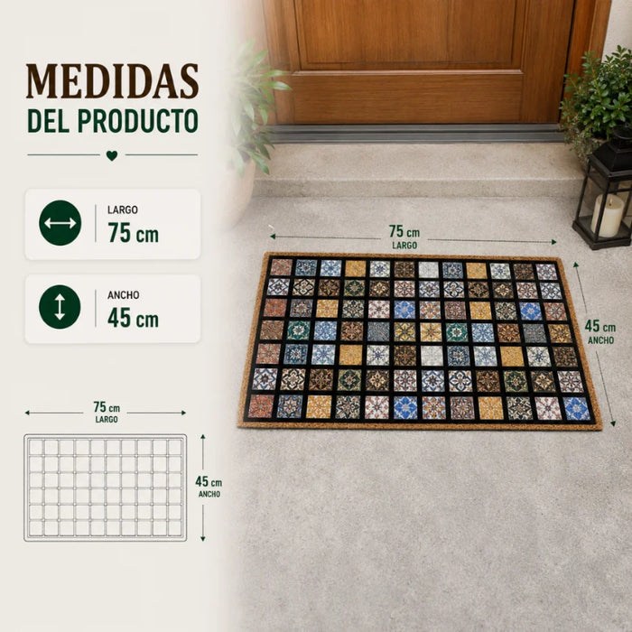 Alfombra Limpiapies Felpudo Alfombra De Entrada Cuadraditos