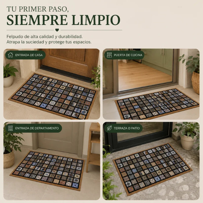 Alfombra Limpiapies Felpudo Alfombra De Entrada Cuadraditos