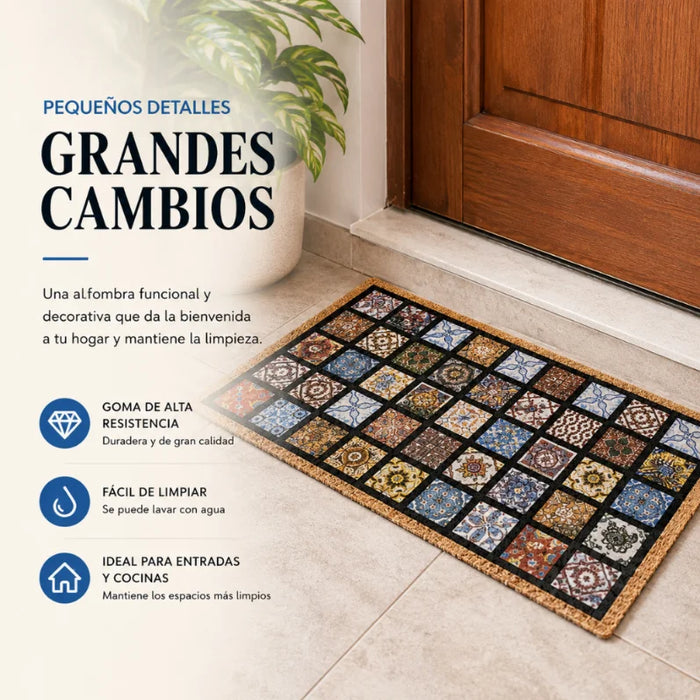 Alfombra Limpiapies Felpudo Alfombra De Entrada Cuadraditos