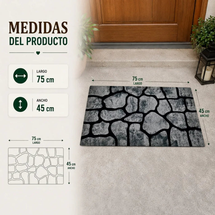 Alfombra Limpiapies Felpudo Alfombra De Entrada Piedras Baño