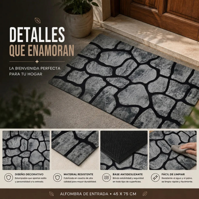 Alfombra Limpiapies Felpudo Alfombra De Entrada Piedras Baño