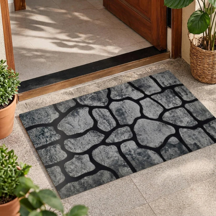 Alfombra Limpiapies Felpudo Alfombra De Entrada Piedras Baño