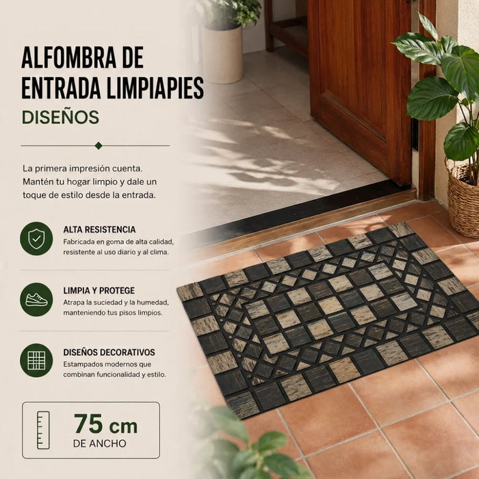 Alfombra Limpiapies Felpudo Alfombra De Entrada Piedras Cafe