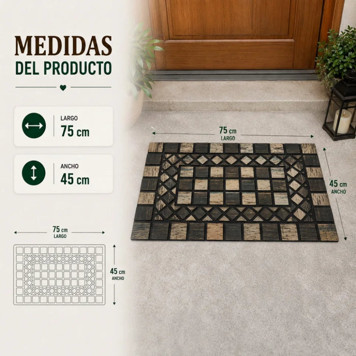 Alfombra Limpiapies Felpudo Alfombra De Entrada Piedras Cafe