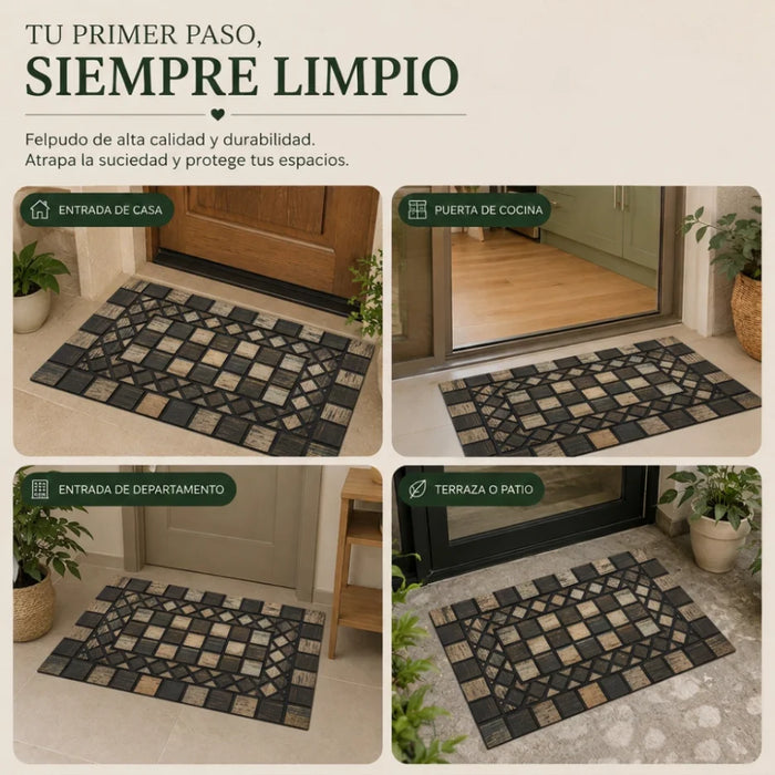 Alfombra Limpiapies Felpudo Alfombra De Entrada Piedras Cafe