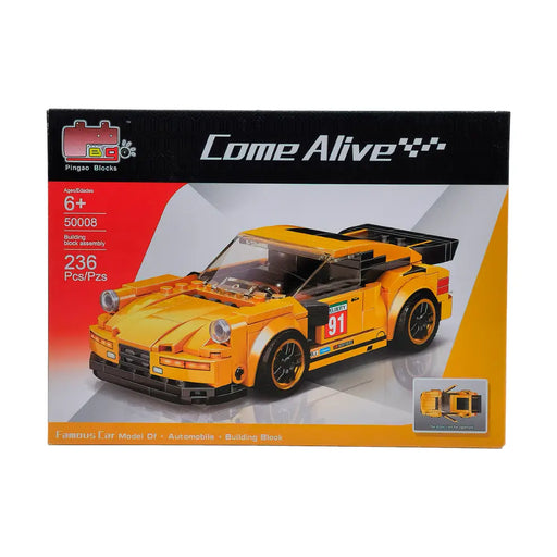 Auto De Carrera Deportivo Armable Amarillo - Fliperex