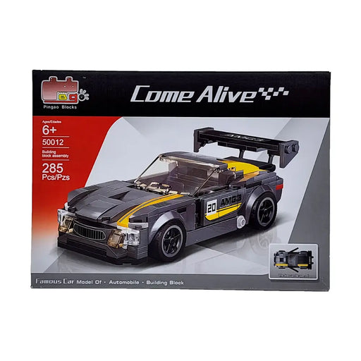 Auto De Carrera Deportivo Armable Gris Amarillo - Fliperex