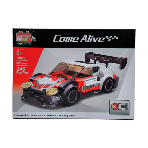 Auto De Carrera Deportivo Armable Rojo Blanco - Fliperex