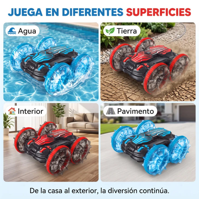 Auto Anfibio Control Remoto Agua Tierra Con Control De Mano