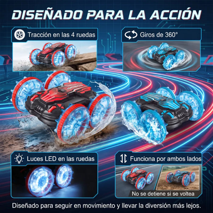 Auto Anfibio Control Remoto Agua Tierra Con Control De Mano