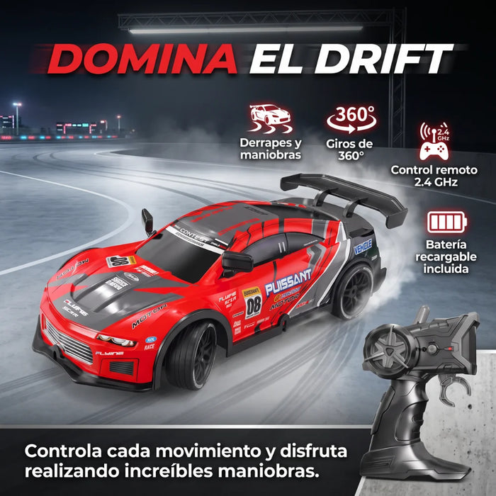 Auto Drift Control Rc Derrape Recargable Deportivo Luces
