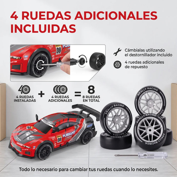 Auto Drift Control Rc Derrape Recargable Deportivo Luces