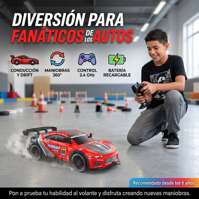 Auto Drift Control Rc Derrape Recargable Deportivo Luces
