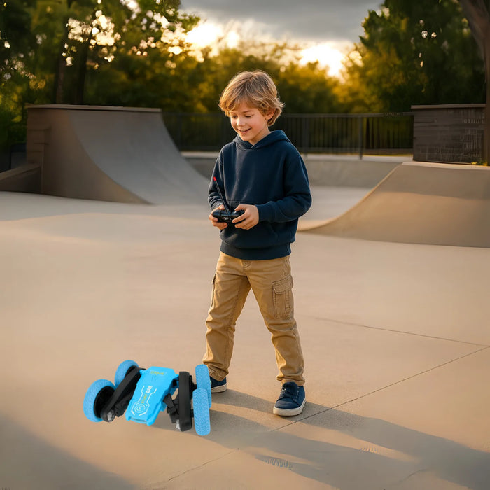 Auto a Control Remoto Acrobatico RC Ruedas Plegables Luces