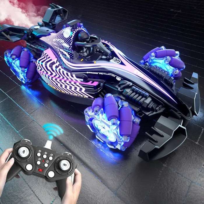 Auto a Control Remoto RC F1 Con Vapor Luz y Giros Stunt Car