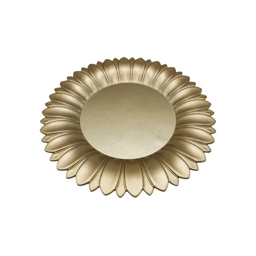 Bandeja Plato Decorativa Dorada Nordica Con Forma De Flor - Fliperex