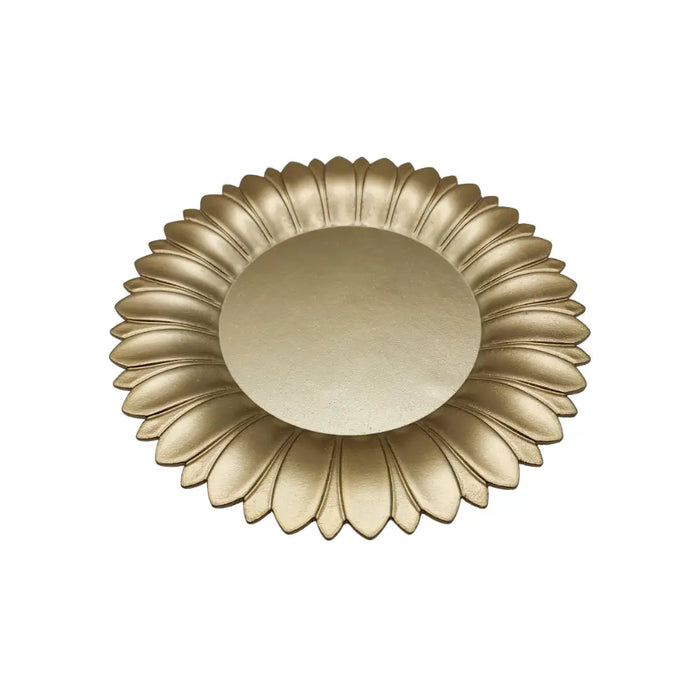 Bandeja Plato Decorativa Dorada Nordica Con Forma De Flor - Fliperex