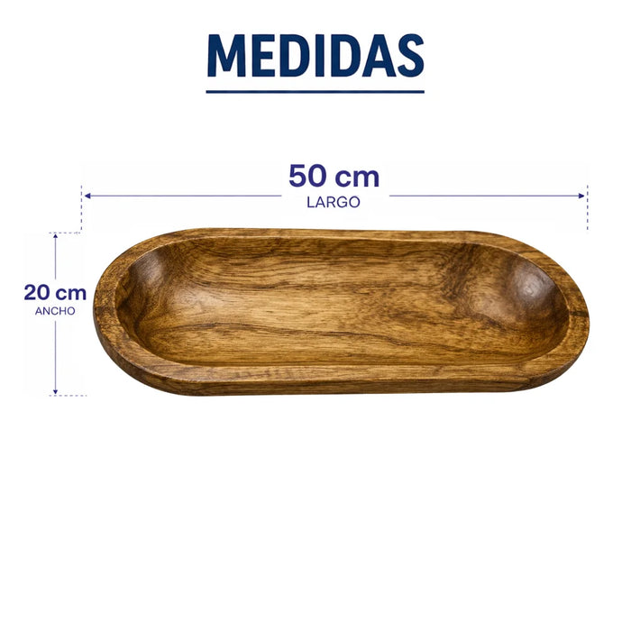 Bandeja de Madera Rustica Premium Multiuso Decorativa M