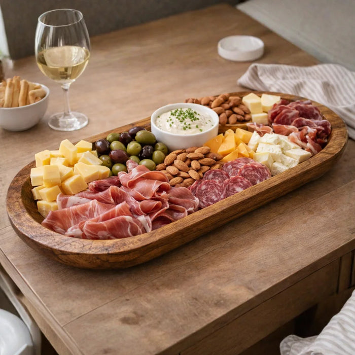 Bandeja de Madera Rustica Premium Multiuso Decorativa M