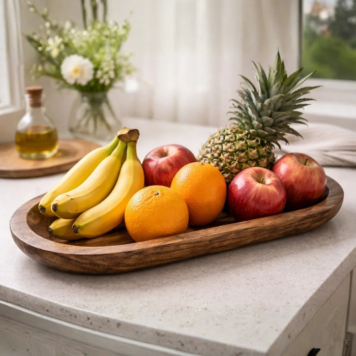 Bandeja de Madera Rustica Premium Multiuso Decorativa M