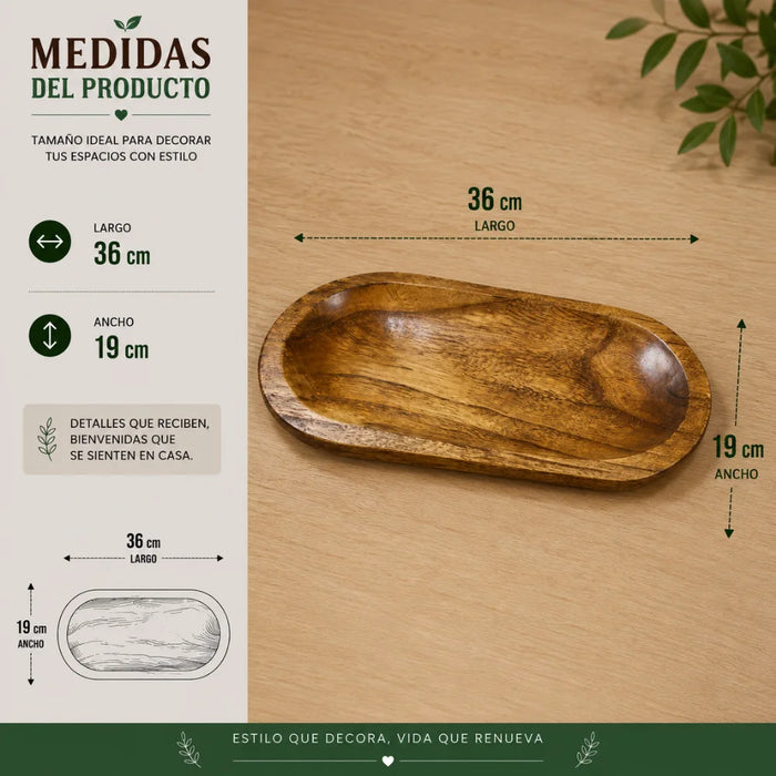 Bandeja de Madera Rustica Premium Multiuso Decorativa S