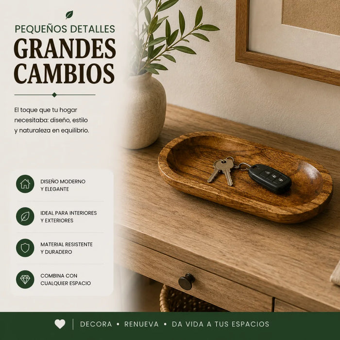 Bandeja de Madera Rustica Premium Multiuso Decorativa S