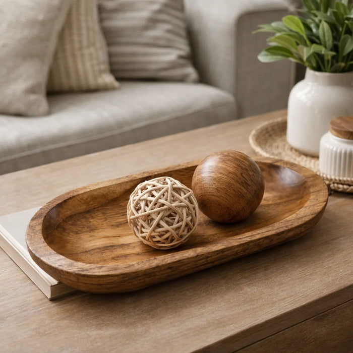 Bandeja de Madera Rustica Premium Multiuso Decorativa S