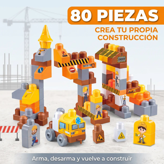 Bloques De Construcción Grandes 80 Piezas Para Niños Infantil
