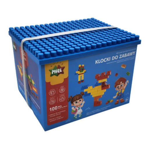 Caja De Bloques Azul 100 Piezas Para Armar Y Divertirse - Fliperex