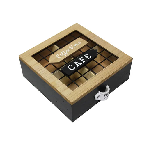 Caja De Te 4 Divisiones Tapa Con Diseño Decorativa Decohogar - Fliperex