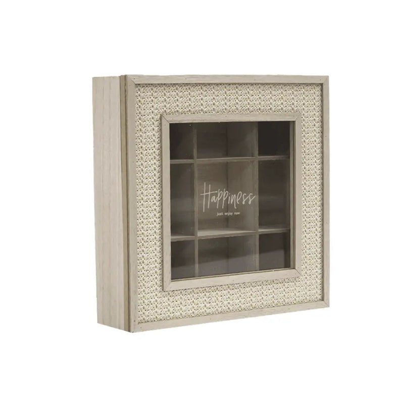 Caja De Té 9 Divisiones Tapa Con Diseño Decorativa - Fliperex