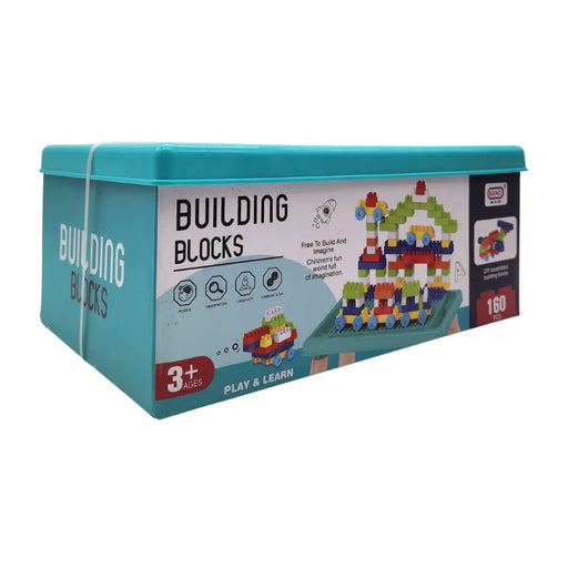 Caja Mesita De Bloques 160 Piezas Para Armar Y Divertirse - Fliperex