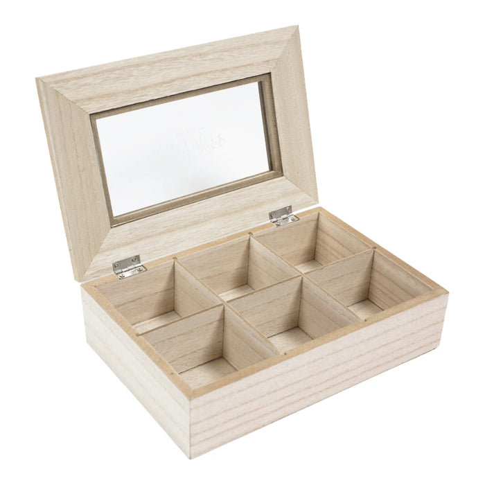Caja De Te Porta Te Caja De Madera Para El Te 6 Divisiones
