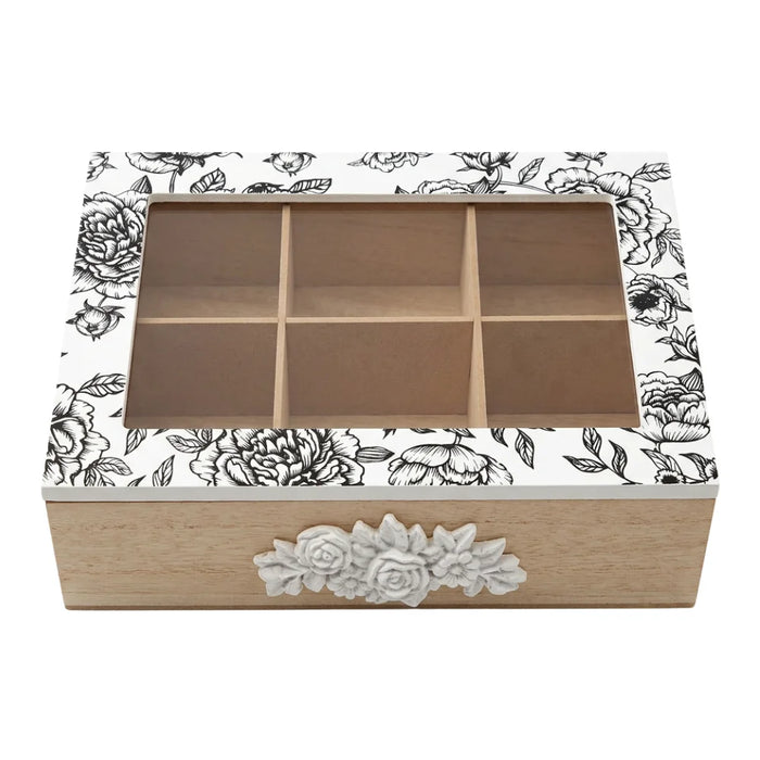 Caja De Te Porta Te Caja De Madera Para El Te 6 Divisiones