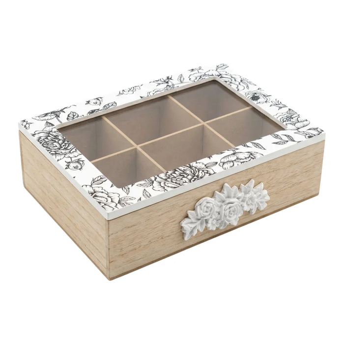 Caja De Te Porta Te Caja De Madera Para El Te 6 Divisiones
