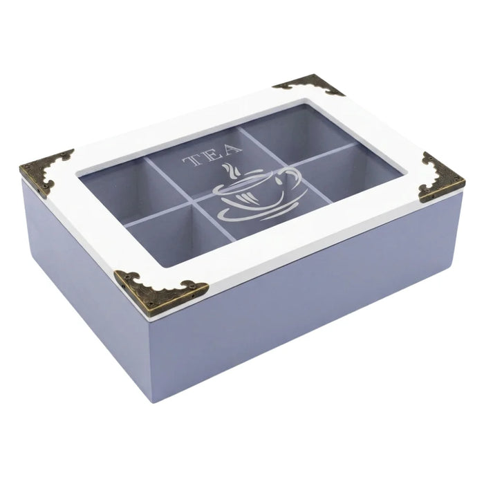 Caja De Te Porta Te Caja De Madera Para Te Gris 6 Divisiones