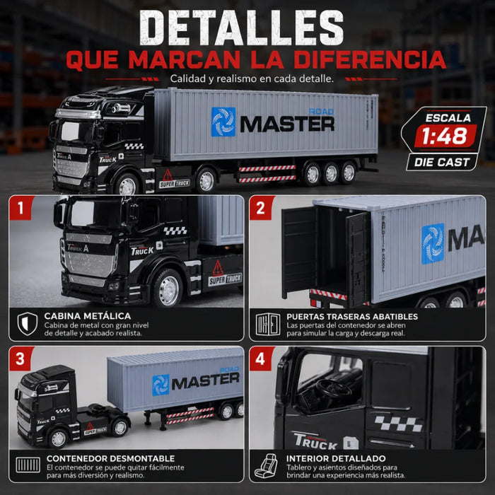 Camión Contenedor Aleación 1:48 Modelo Coche Juguete